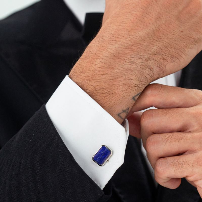 ALEXANDER LYNGGAARD Cufflinks Rectangle Lapis Cufflinks