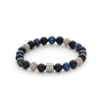 ALEXANDER LYNGGAARD New York City 8mm Bracelets Black / Blue /Grey
