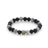 ALEXANDER LYNGGAARD Nuuk 8mm Bracelets Black / Grey