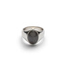 ALEXANDER LYNGGAARD Oval Signet Ring Silver Obsidian Rings
