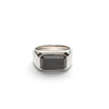 ALEXANDER LYNGGAARD Rectangle Signet Ring Silver Obsidian Rings