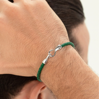 ALEXANDER LYNGGAARD Single Bolo Leather Green Bracelets
