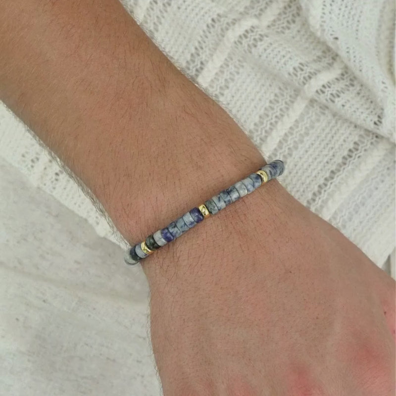 ALEXANDER LYNGGAARD Blue Spot Jasper Heishi Braided 6mm Bracelets Blue