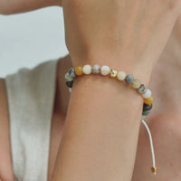 ALEXANDER LYNGGAARD Bamboo Leaf Agate Braided 6mm Bracelets Multi Color