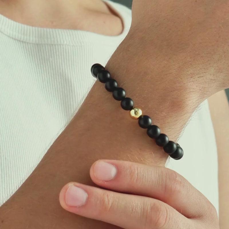 ALEXANDER LYNGGAARD Onyx Matte Braided 8mm Bracelets Black