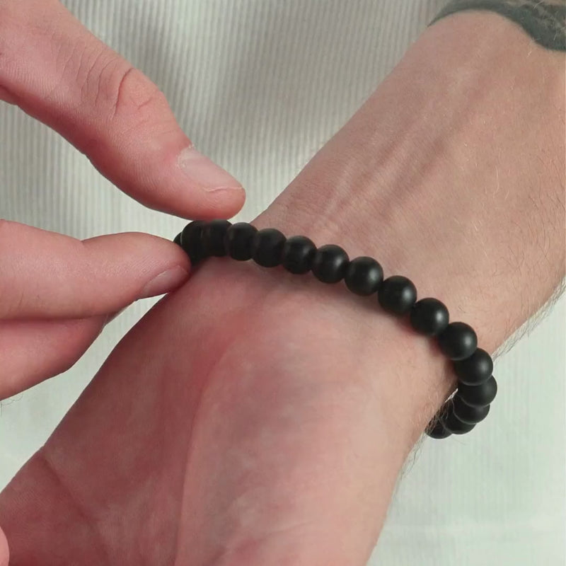 ALEXANDER LYNGGAARD Onyx Matte with Hook Clasp 8mm Bracelets