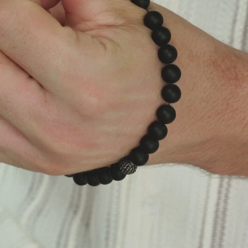 ALEXANDER LYNGGAARD Onyx Matte & Black Diamond Bead 8mm Bracelets