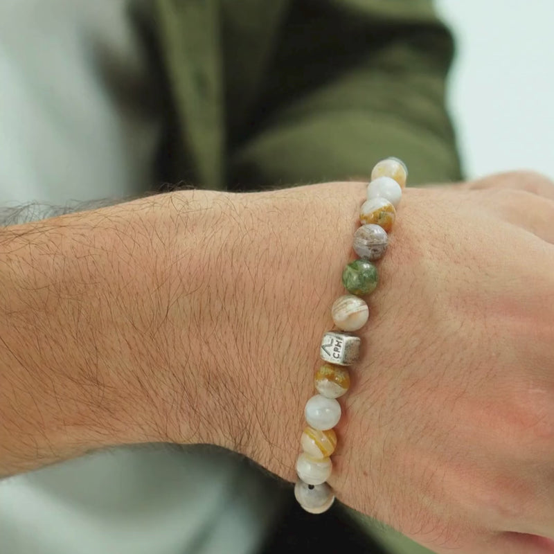 ALEXANDER LYNGGAARD Bamboo Leaf Agate 8mm Bracelets