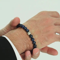 ALEXANDER LYNGGAARD Blue Tiger Eye 8mm Bracelets Black / Blue