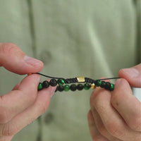 ALEXANDER LYNGGAARD Tuscany Braided 6mm Bracelets Black / Green