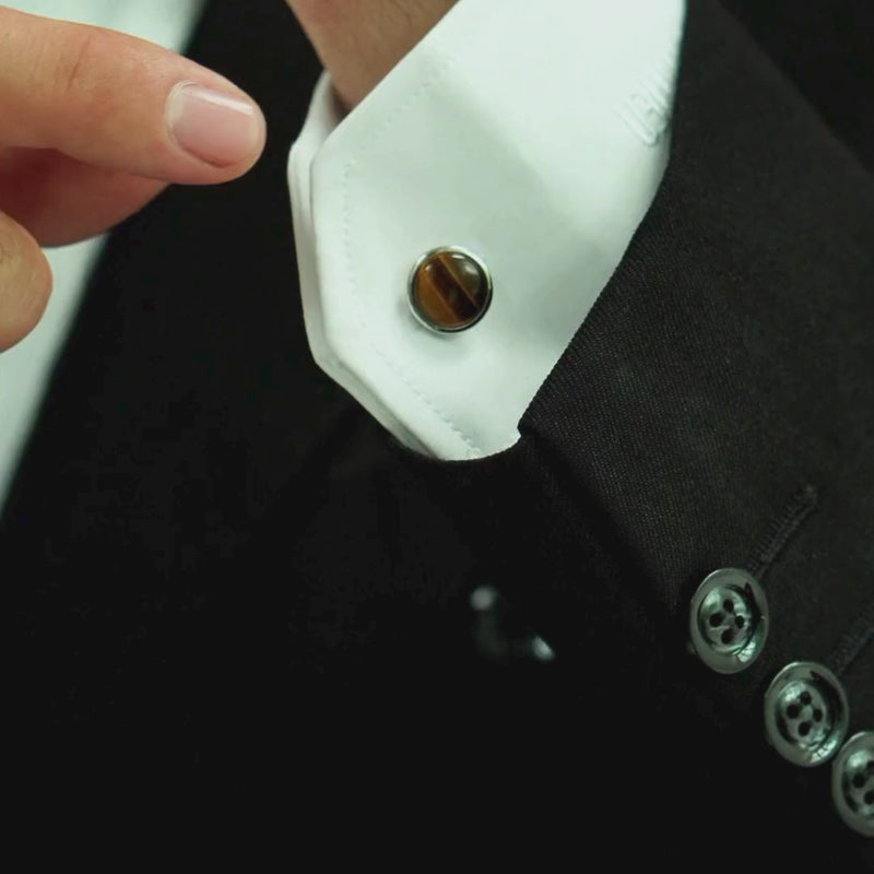 ALEXANDER LYNGGAARD Cufflinks Round Tiger Eye Cufflinks