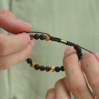 ALEXANDER LYNGGAARD Los Angeles Braided 6mm Bracelets Black / Brown