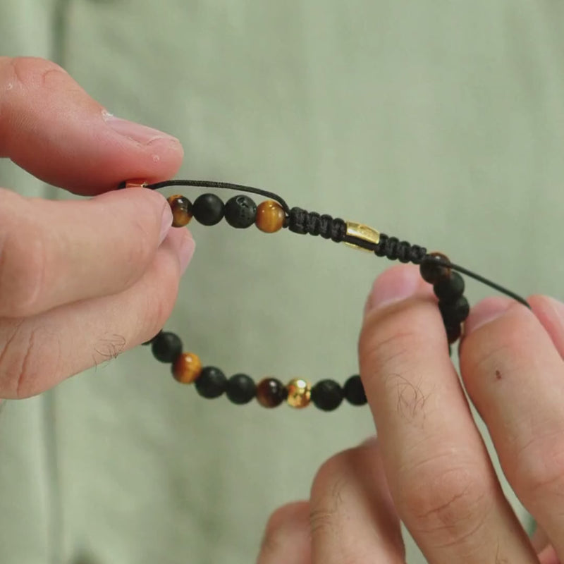 ALEXANDER LYNGGAARD Los Angeles Braided 6mm Bracelets Black / Brown