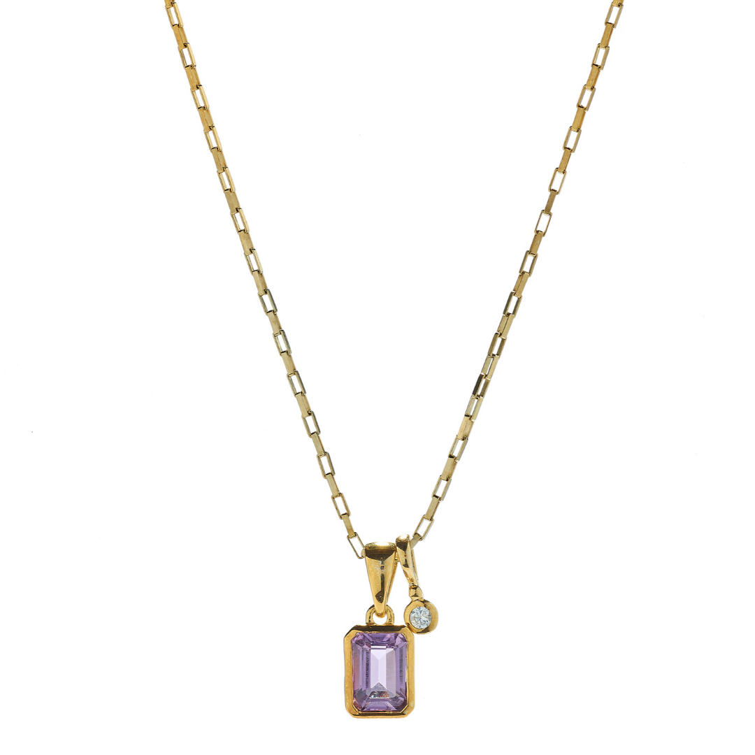 Hope Amethyst & White Topaz Gold Necklace
